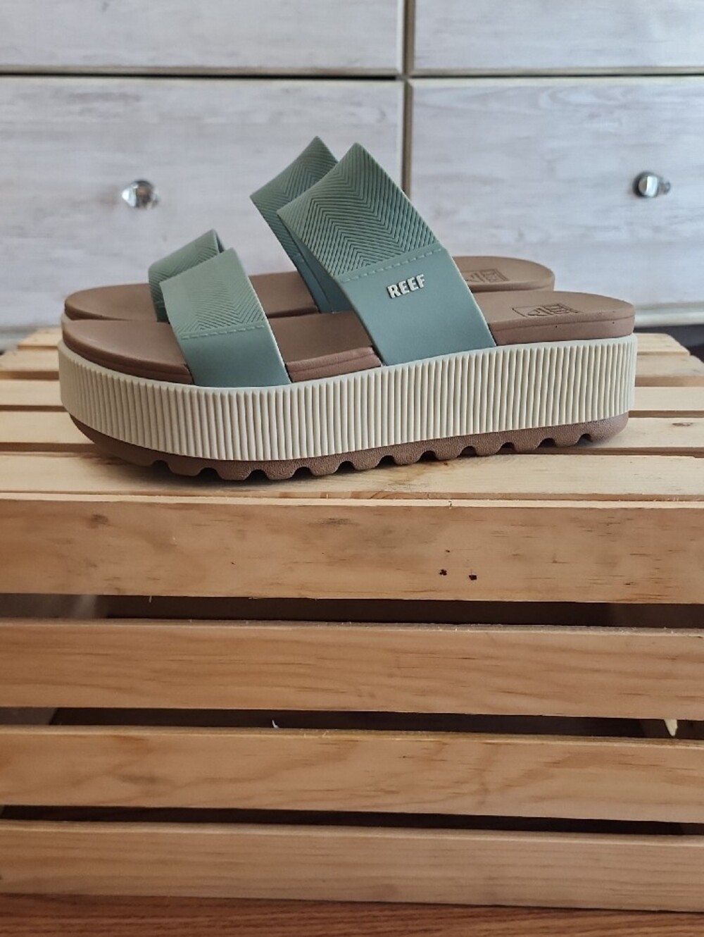 Reef Women's Sage Green Platform Sandals - Picture 2 of 5